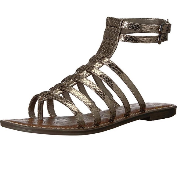 Sam Edelman ‘Gilda’ Pewter metallic boa strappy gladiator sandals 7.5M - Picture 13 of 13